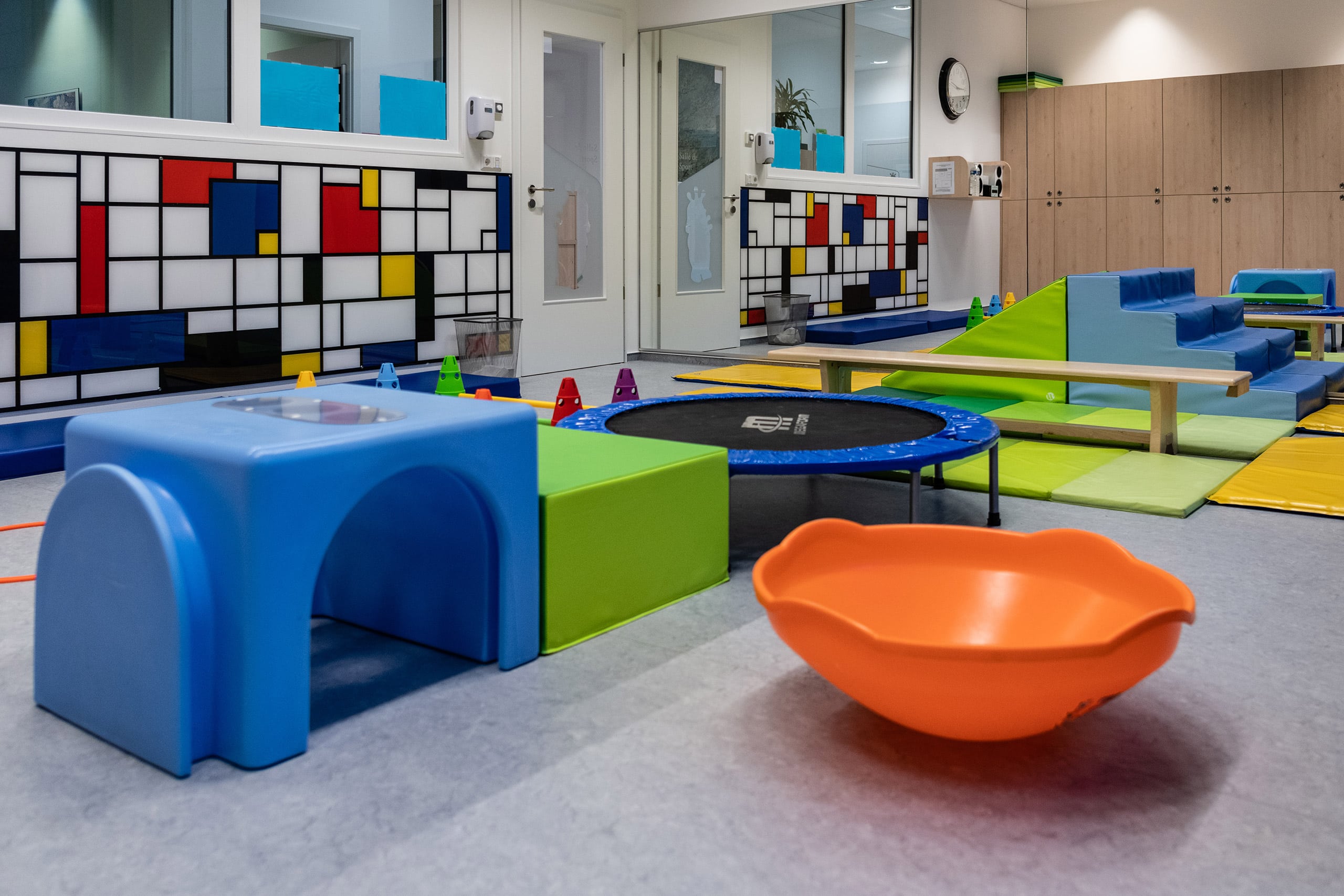 la salle de sport de notre crèche Dyapason à la Cloche d'Or au Luxembourg