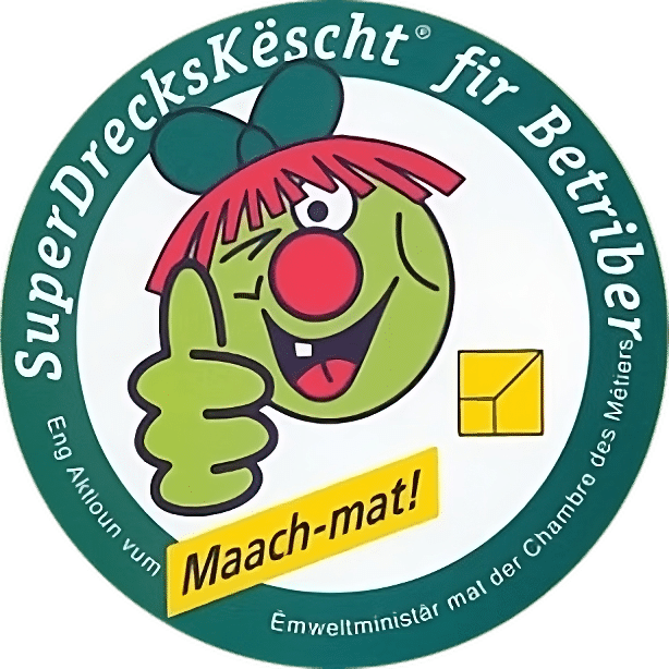 Logo SuperDrecksKëscht du Luxembourg (gestion des déchets)